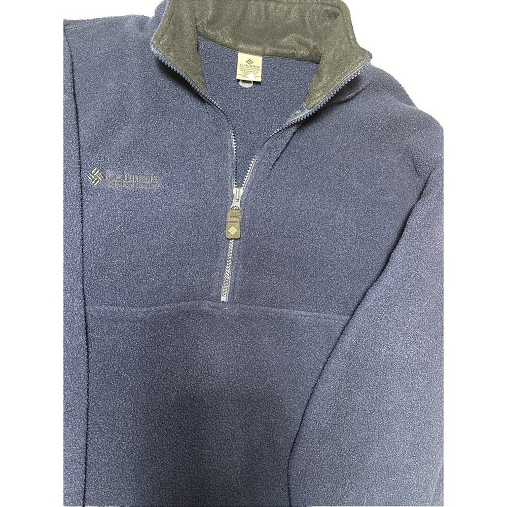 1/4 Zip Pullover Jacket Columbia Women Navy Blue Fleece L